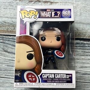 Marvel Funko Pop What If Captain Carter Stealth Suit 968 - 3” Bobble Head Figure